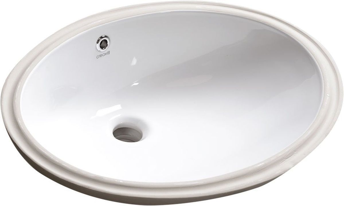 Creavit lavabo 57x43 cm ovale encastrée-sous plan blanc brillant TP216