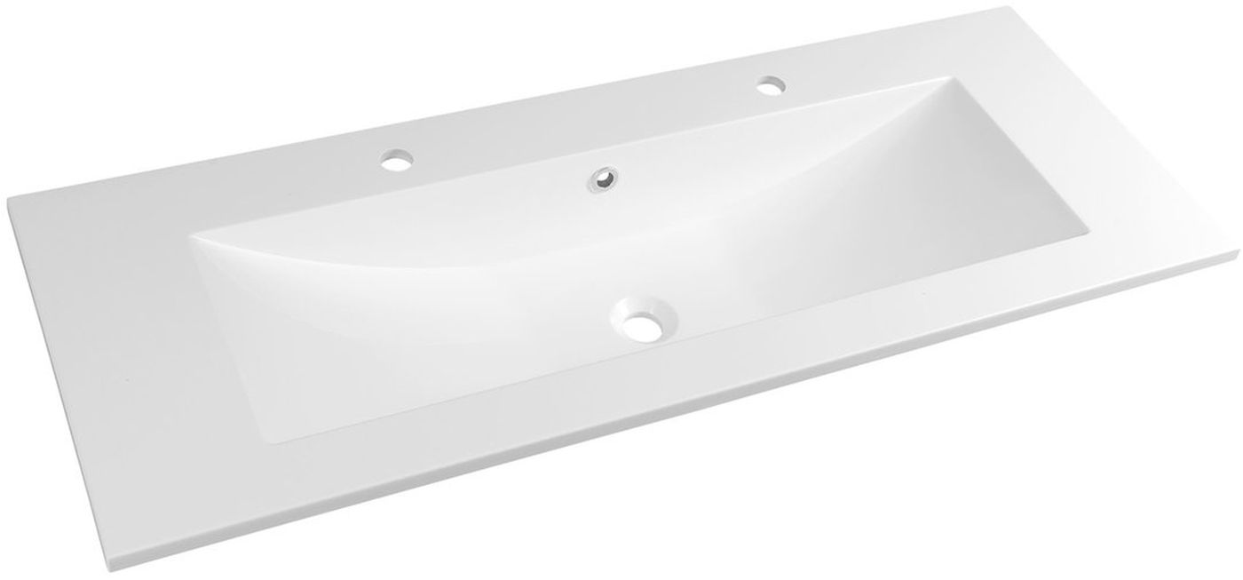 Sapho Yukon lavabo 120x45 cm rectangulaire encastrée blanc YU122