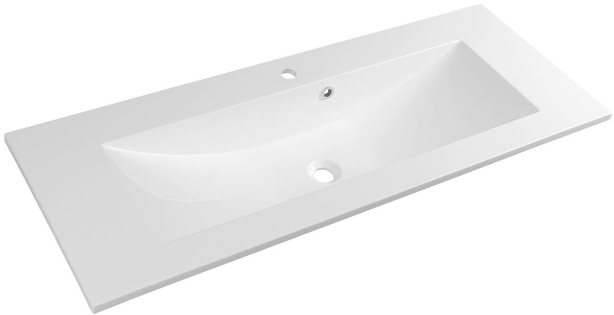 Sapho Yukon lavabo 120x45 cm rectangulaire encastrée blanc YU121