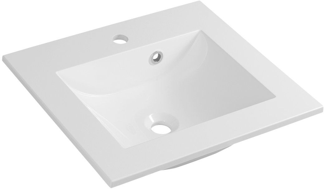 Sapho Yukon lavabo 50x45 cm rectangulaire encastrée blanc brillant YU050