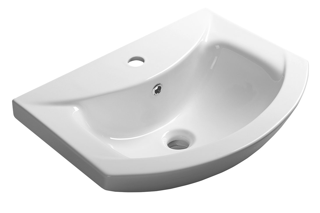 Aqualine Zero lavabo 55x43 cm semi-circulaire de meuble blanc 6055