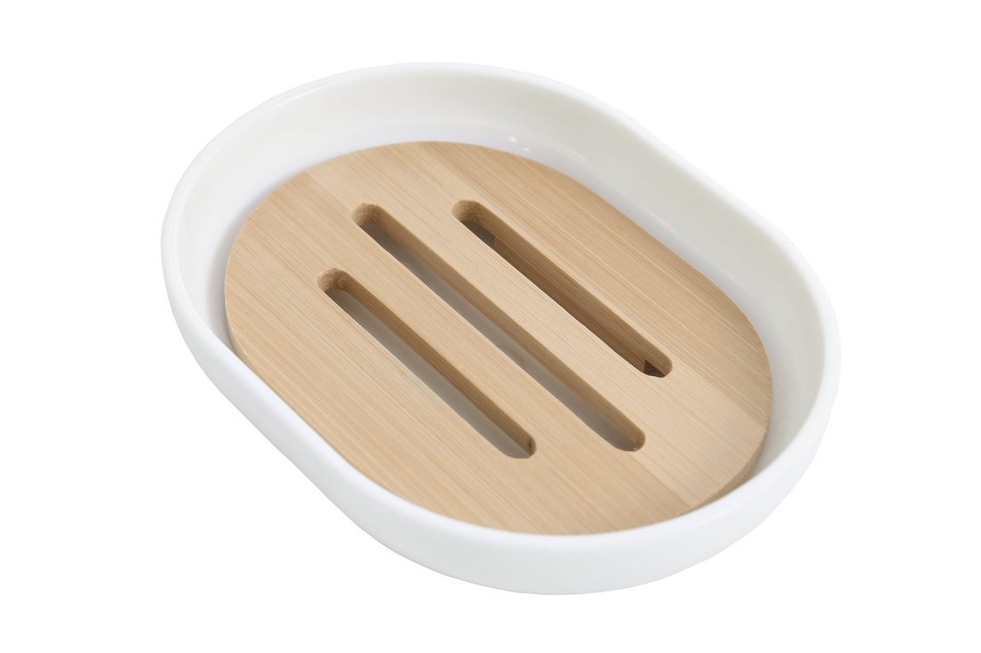 Aqualine Snow porte-savon sur pied blanc-bois 7581