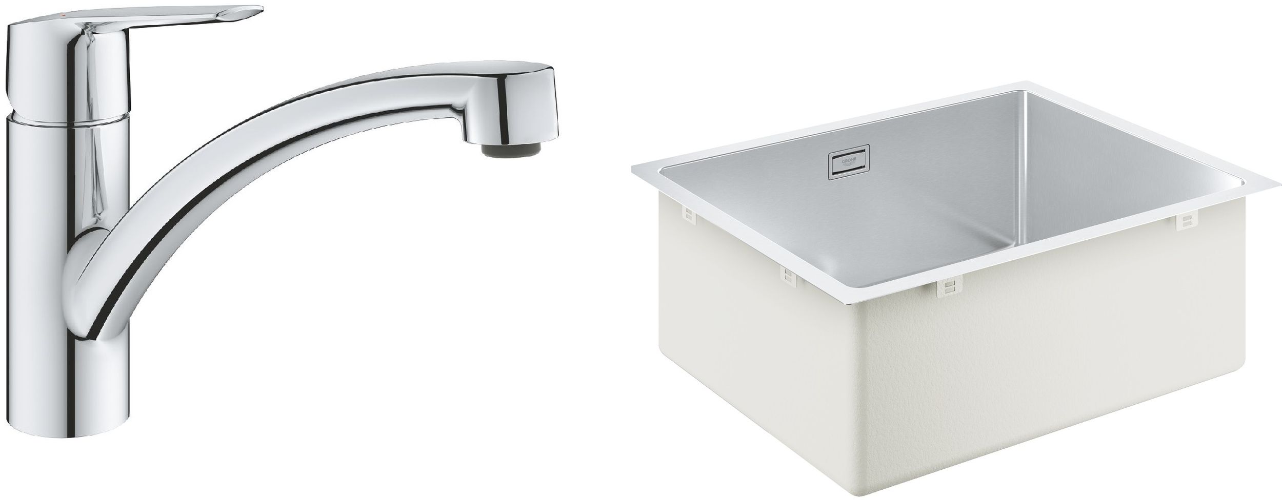 Set évier en acier inoxydable Grohe K700 31574SD1, mitigeur de cuisine Grohe Start 30530002