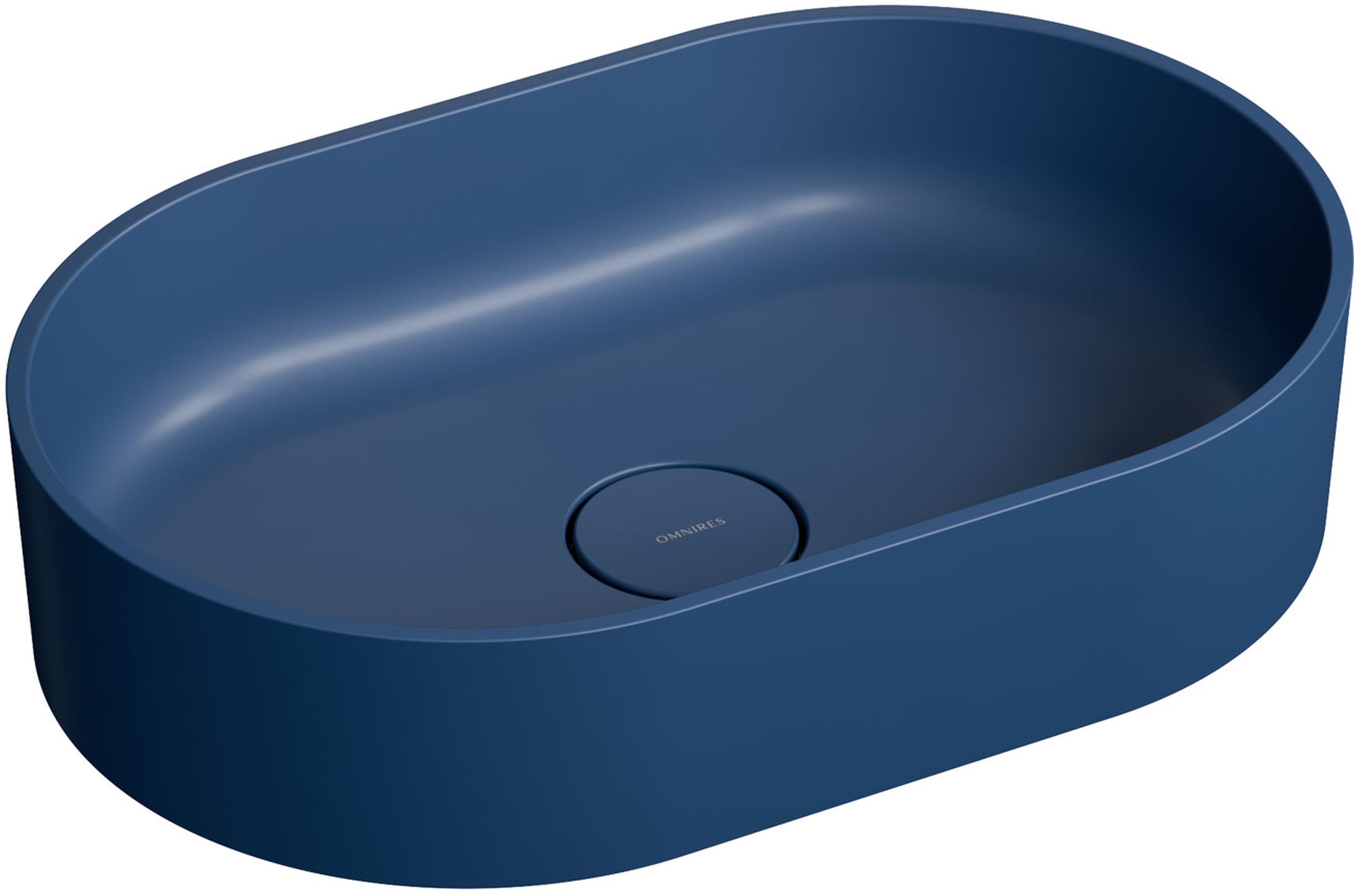 Omnires Ovo M+ lavabo 55x36 cm ovale à poser bleu OVOUNMB