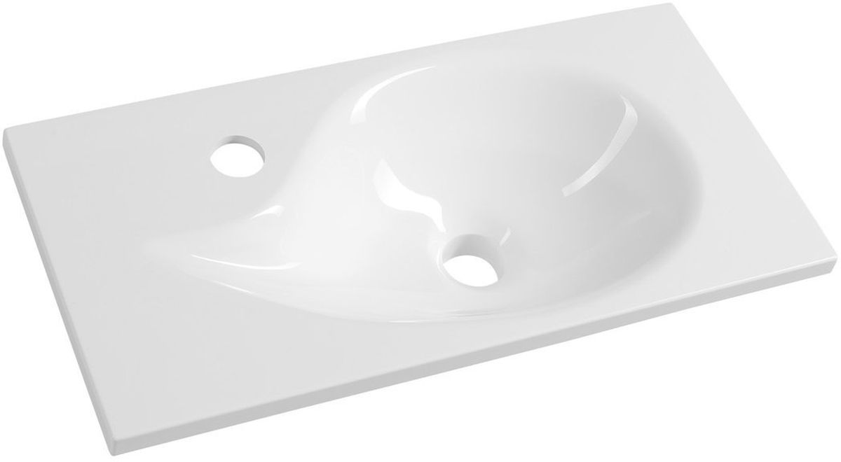 Sapho Aqua lavabo 50.5x25 cm rectangulaire de meuble blanc brillant 10053