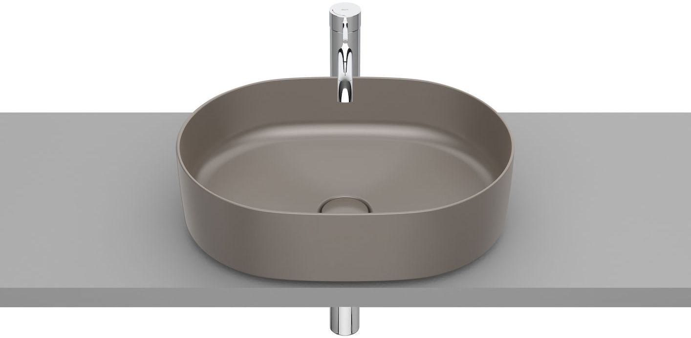 Roca Inspira lavabo 50x37 cm ovale à poser marron/beige A327520660
