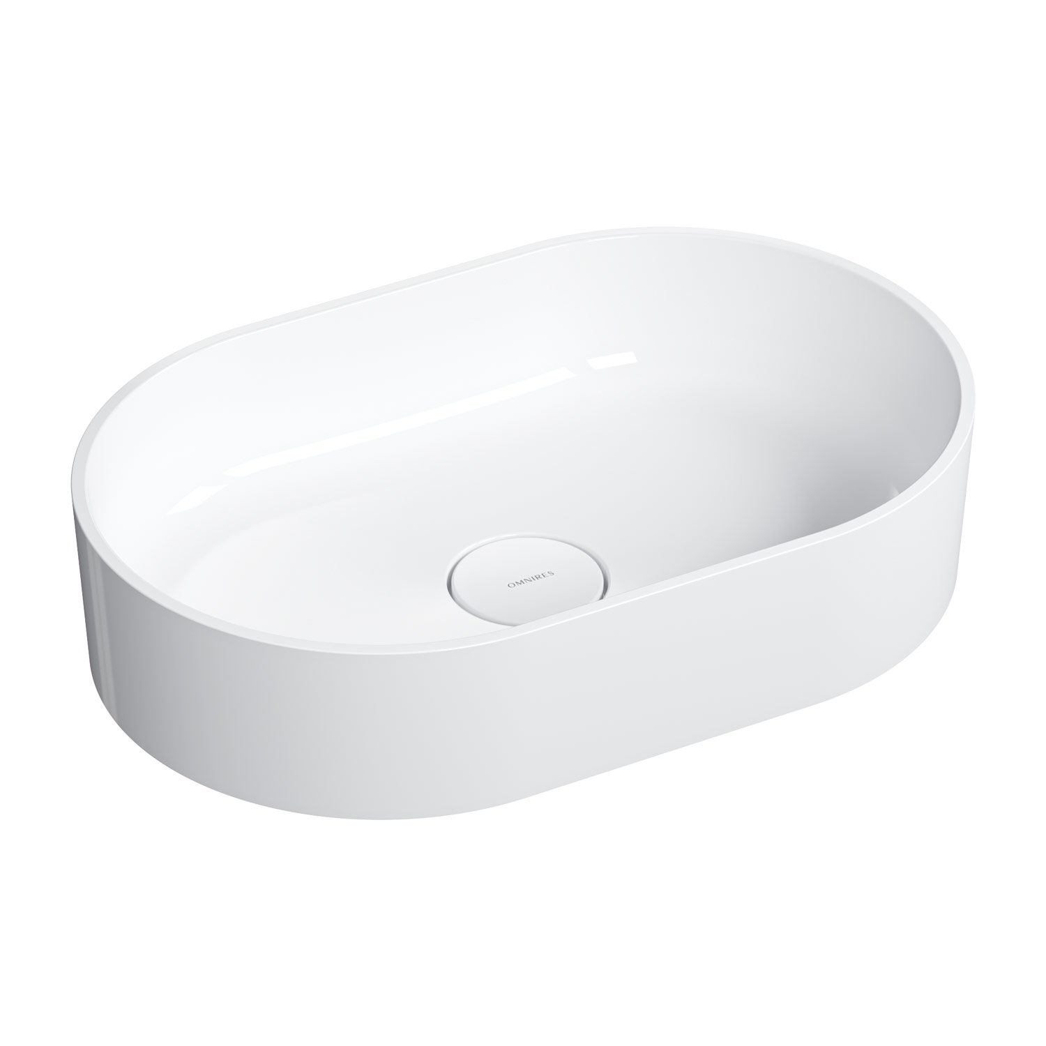 Omnires Ovo M+ lavabo 55x36 cm ovale à poser blanc OVOUNBP