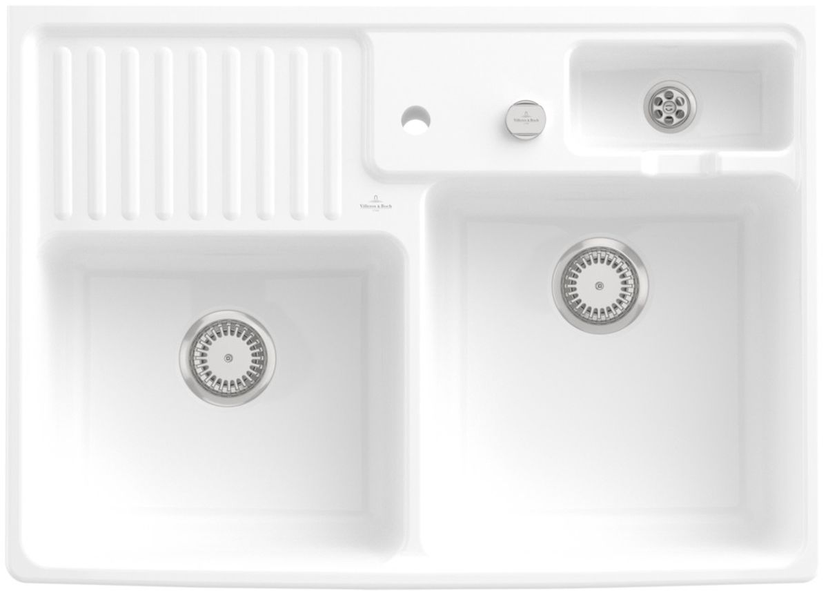 Villeroy & Boch Double-Bowl évier en céramique 89.5x63 cm blanc 632392R1