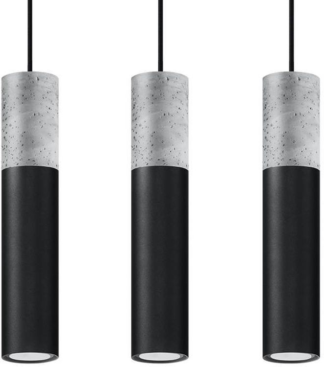 Sollux Lighting Borgio lampe suspendue 3x40 W noir-gris/cendre SL.0652