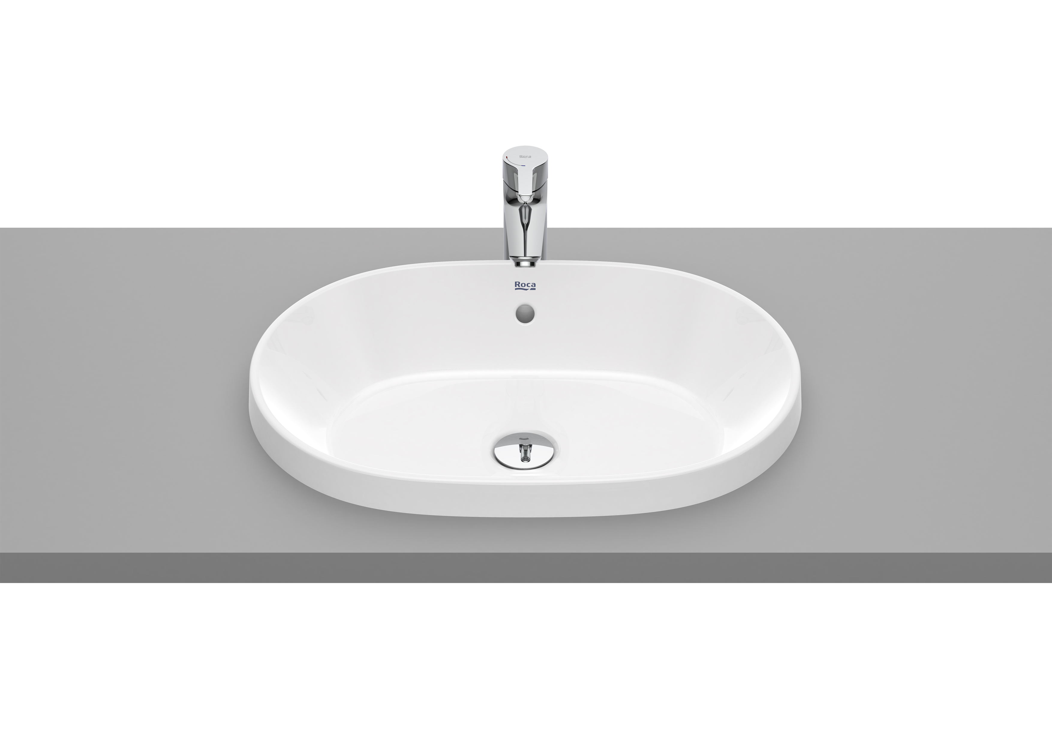 Roca Round lavabo 55x39 cm ovale encastrée blanc A3270Y5S00