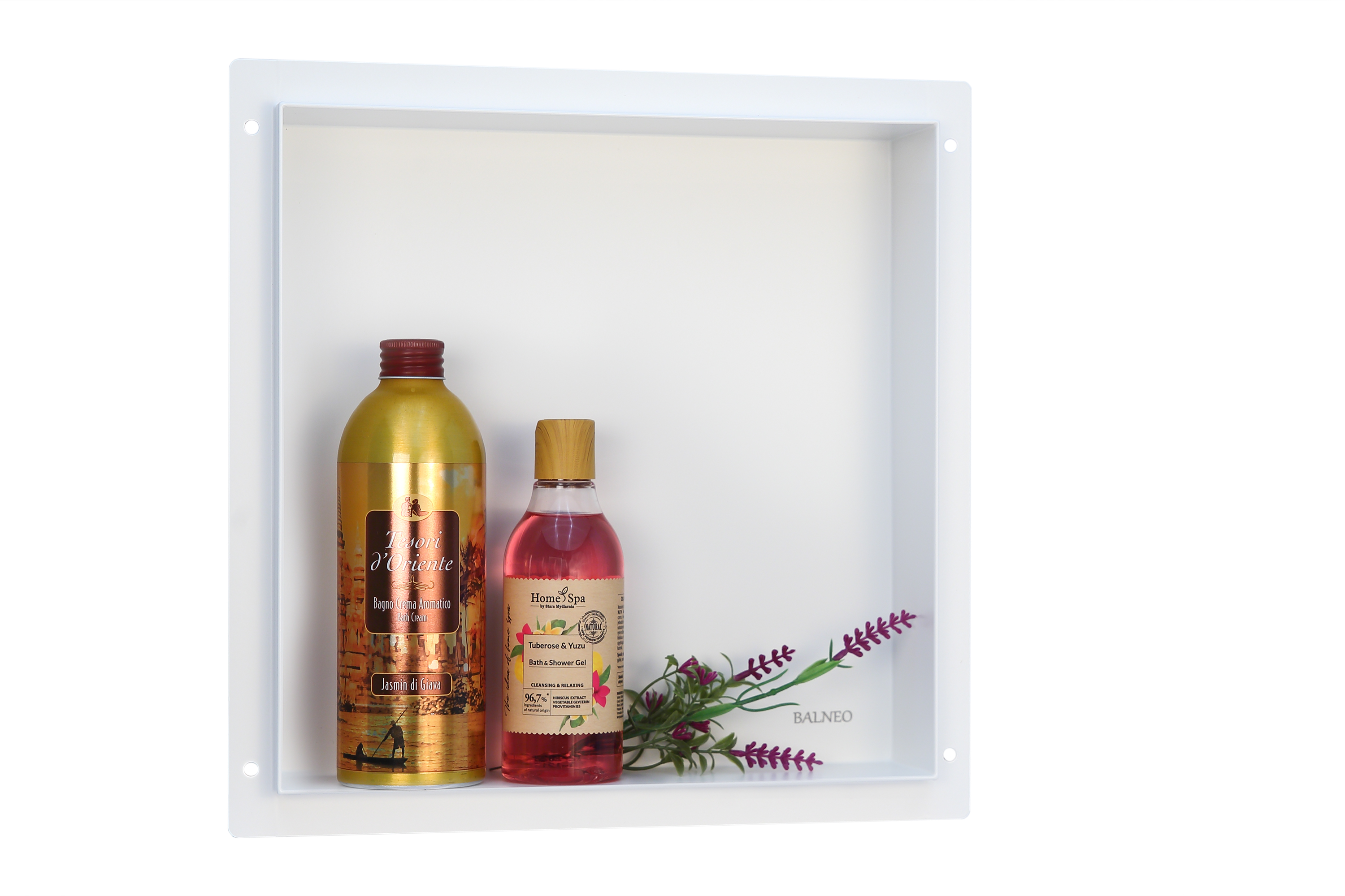 Balneo Wall-Box No Rim White étagère encastrée 30 cm blanc OB-WH2-NR