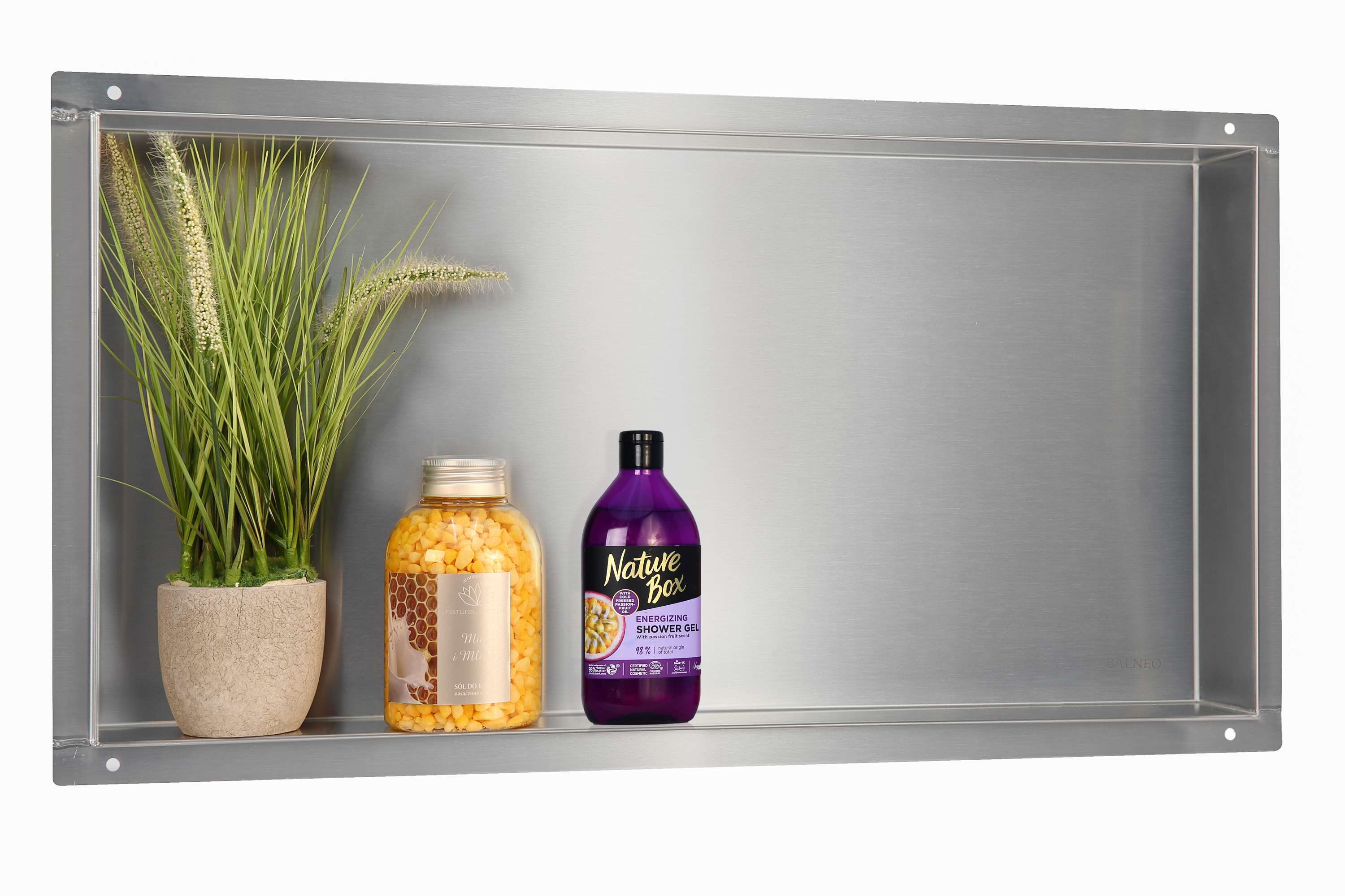 Balneo Wall-Box No Rim Inox étagère encastrée 60 cm acier OB-IN3-NR
