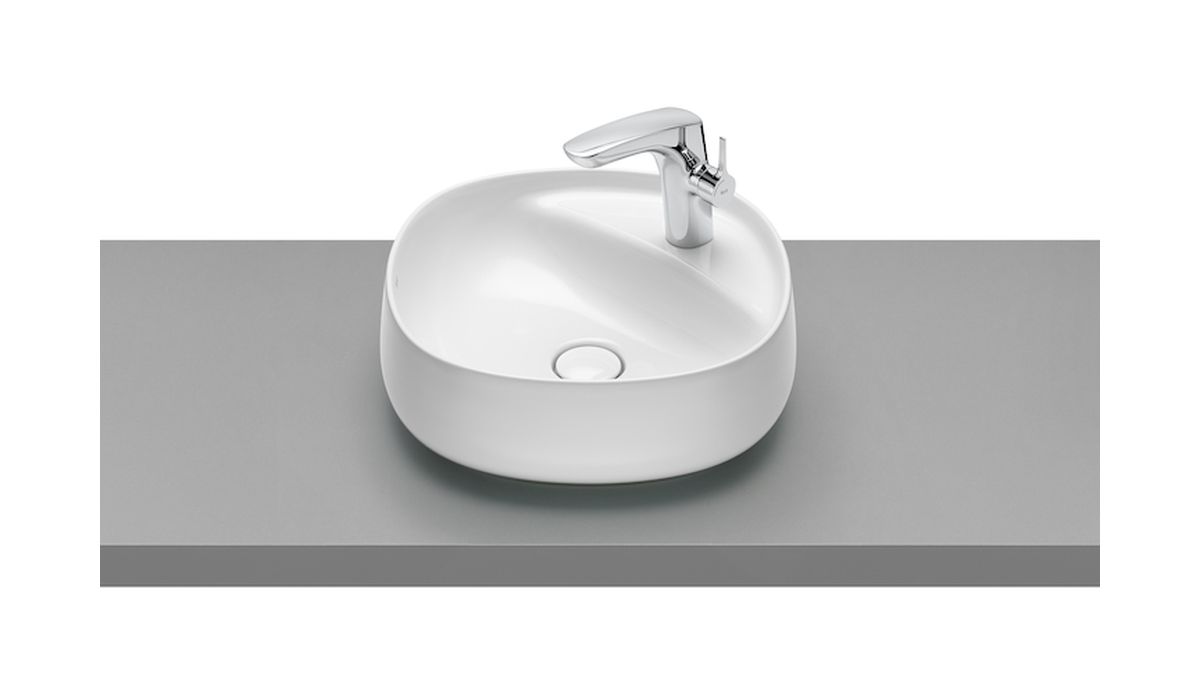 Roca Beyond lavabo 45.5x45.5 cm ronde à poser blanc brillant A3270B9S00