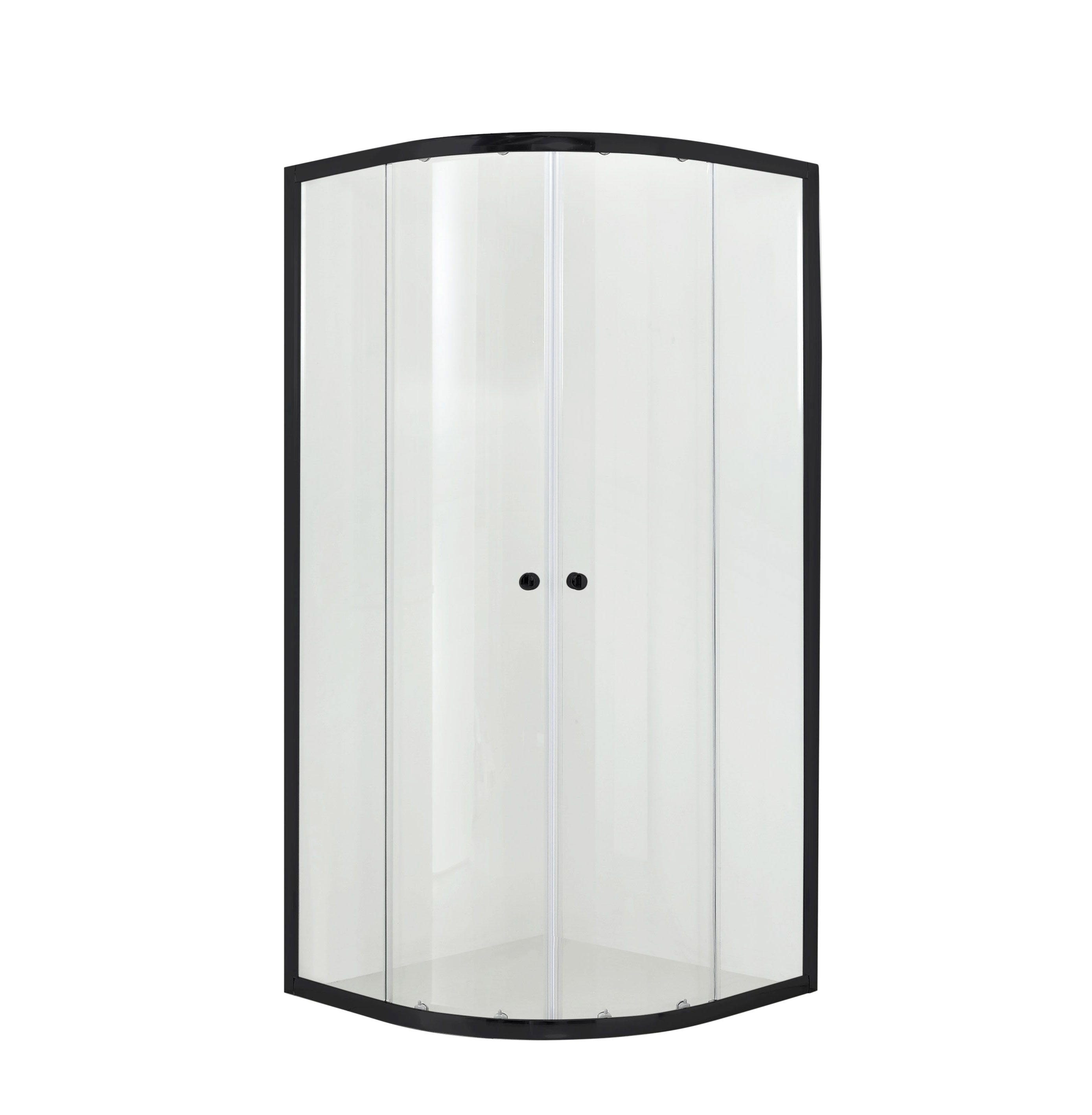 Hagser Andrea cabine de douche 80x80 cm semi-circulaire noir mat/verre transparent HGR21000020