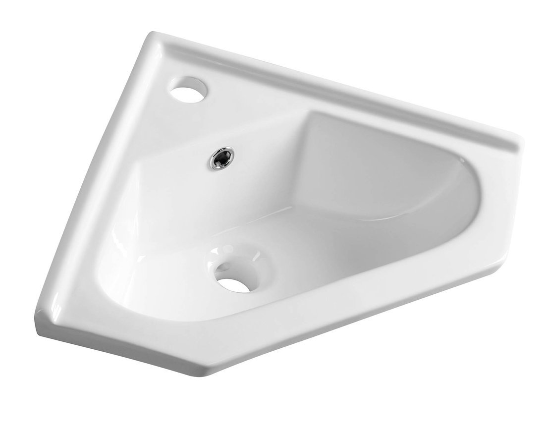 Aqualine lavabo 41x41 cm d'angle de meuble blanc 1601-40