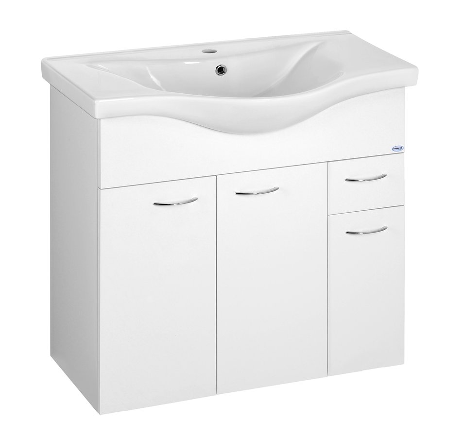 Aqualine Keramia Fresh armoire 75.1x35x74 cm sous-lavabo suspendu blanc 50082A