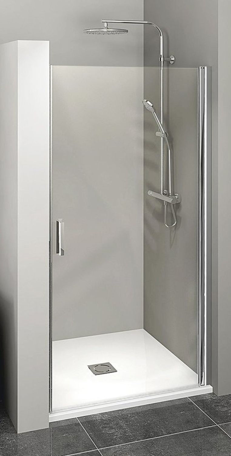 Polysan Zoom Line porte de douche 80 cm à ouverture basculante chrome brillant/verre transparent ZL1280