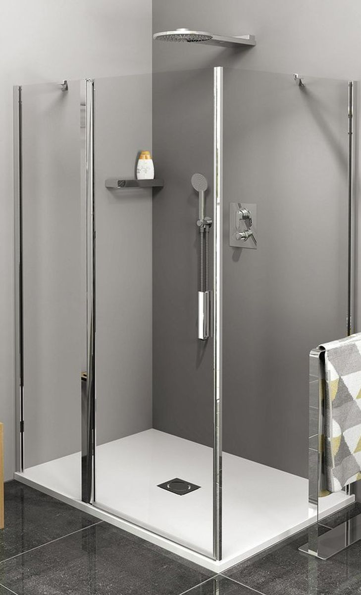 Polysan Zoom Line paroi de douche 90 cm chrome brillant/verre transparent ZL3290