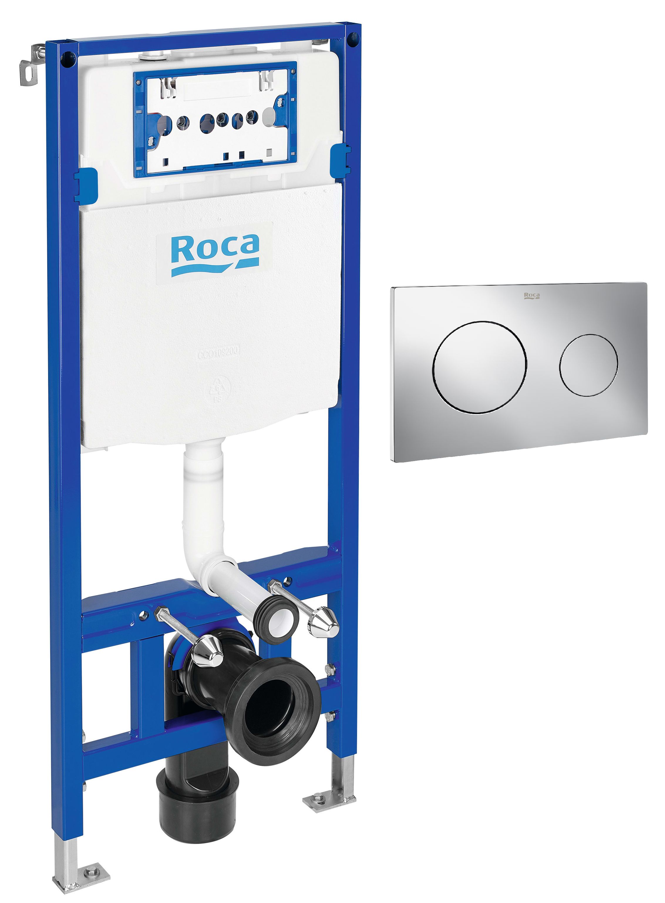 Set châssis encastré Roca Duplo One A890070020, bouton de chasse d'eau Roca PL A890189001