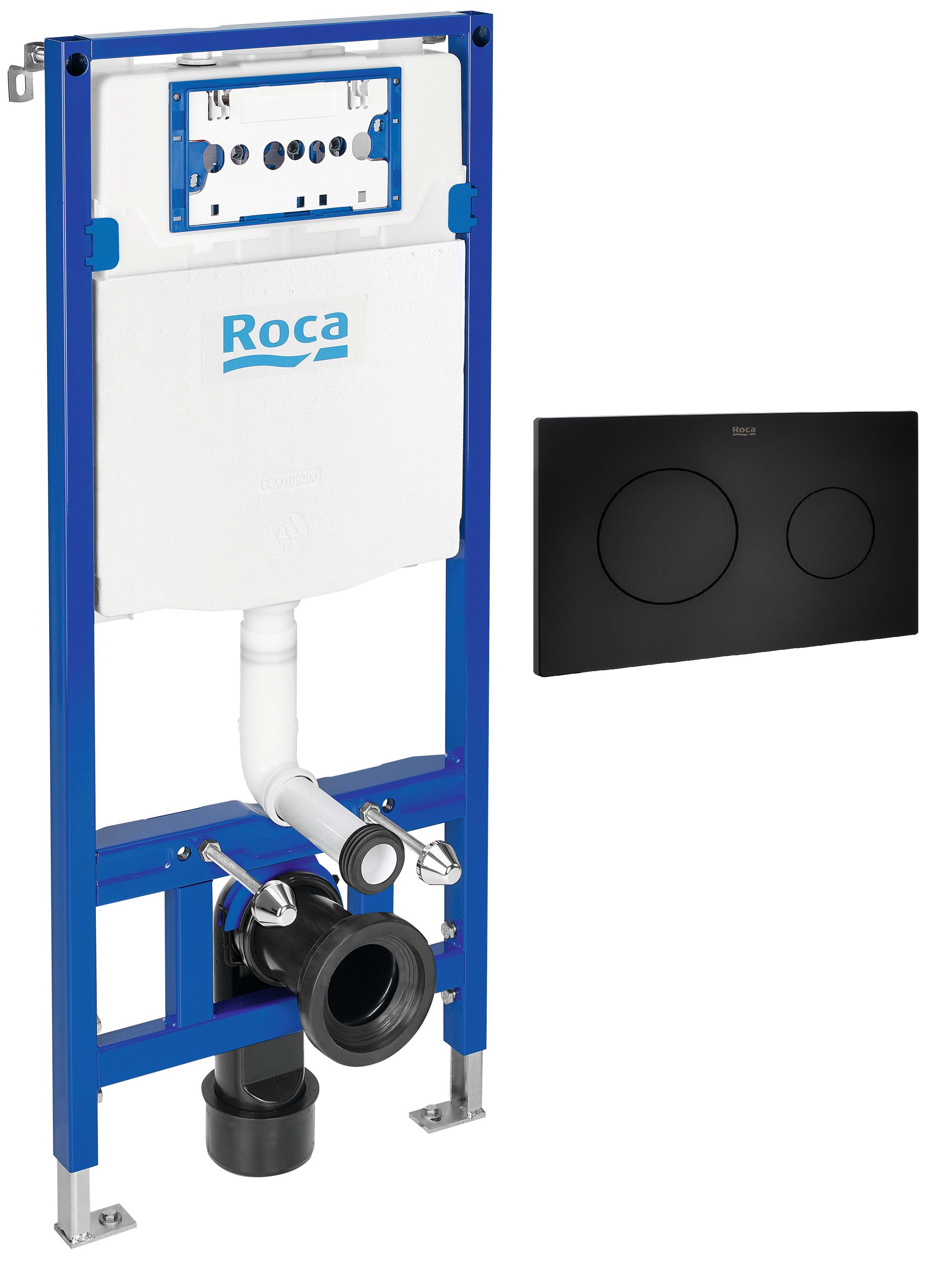 Set châssis encastré Roca Duplo One A890070020, bouton de chasse d'eau Roca PL A890189206