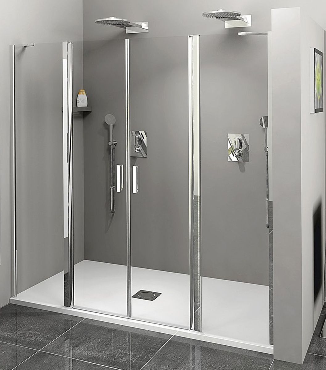 Polysan Zoom Line porte de douche 160 cm à ouverture basculante chrome brillant/verre transparent ZL1416