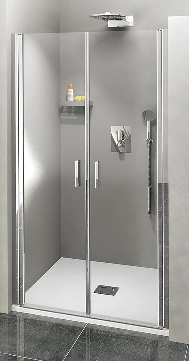 Polysan Zoom Line porte de douche 80 cm à ouverture basculante chrome brillant/verre transparent ZL1780