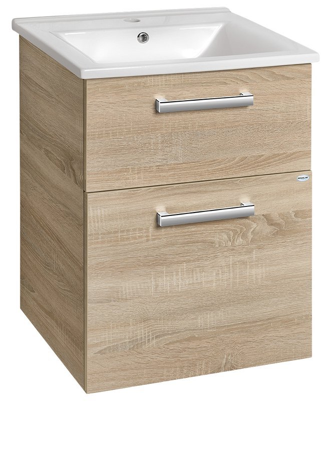 Aqualine Vega armoire 51.5x43.6x72.6 cm sous-lavabo suspendu chêne VG853