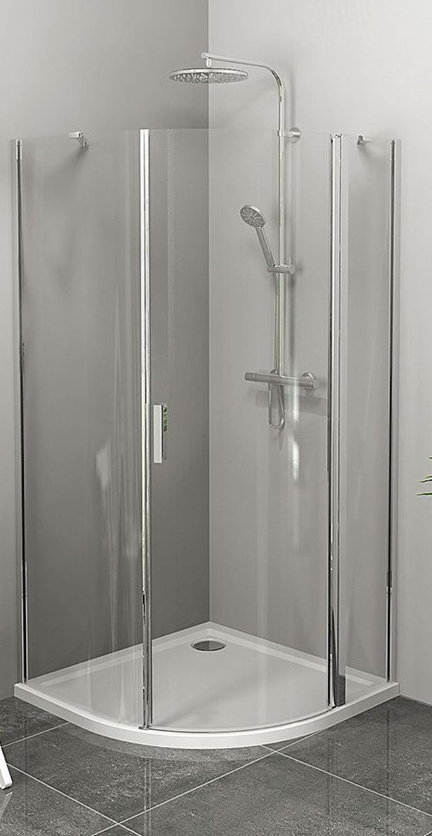 Polysan Zoom Line cabine de douche 90x90 cm semi-circulaire chrome brillant/verre transparent ZL2615R