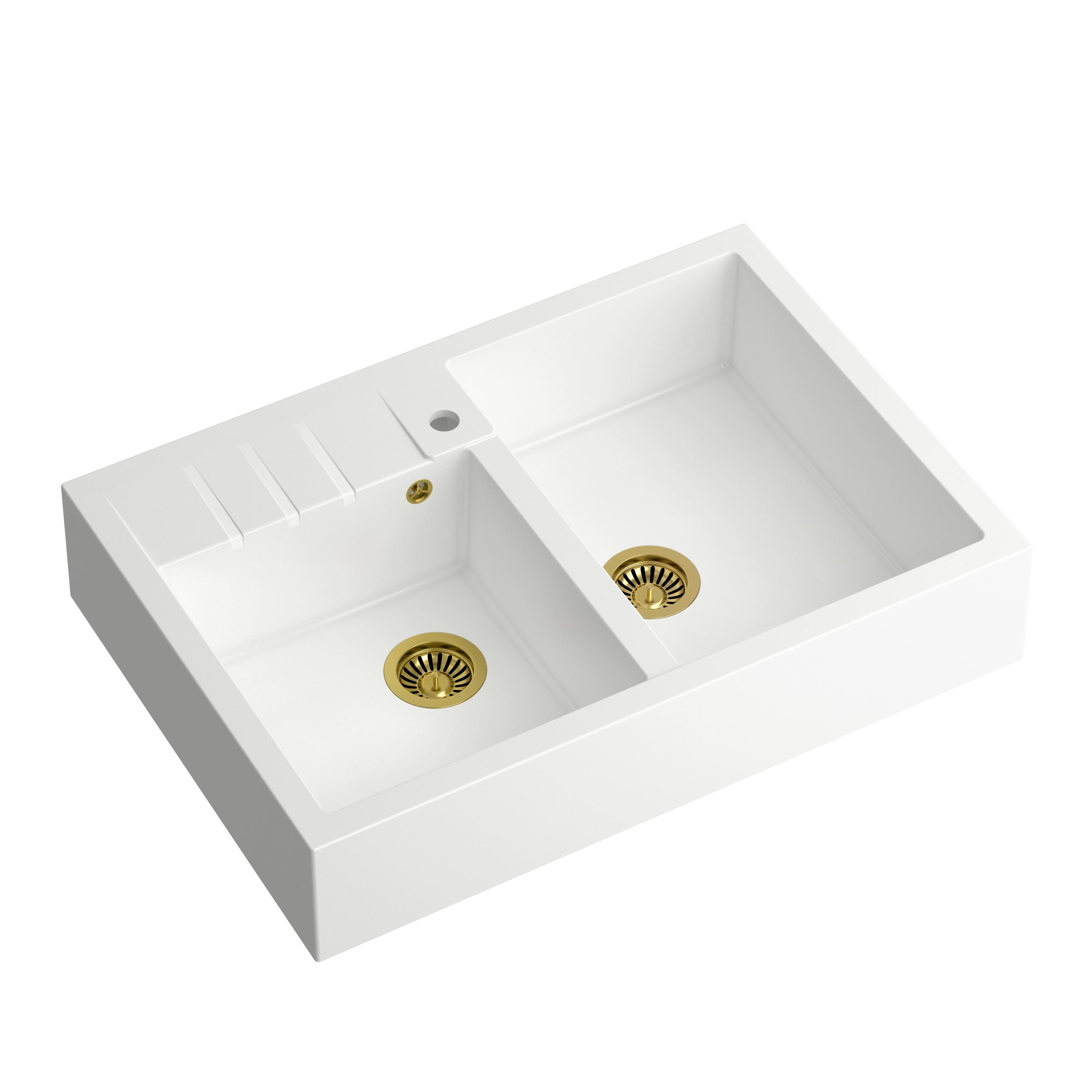 Quadron Bill évier graniteq 90x62 cm blanc HCQB9062U1_PVDG1