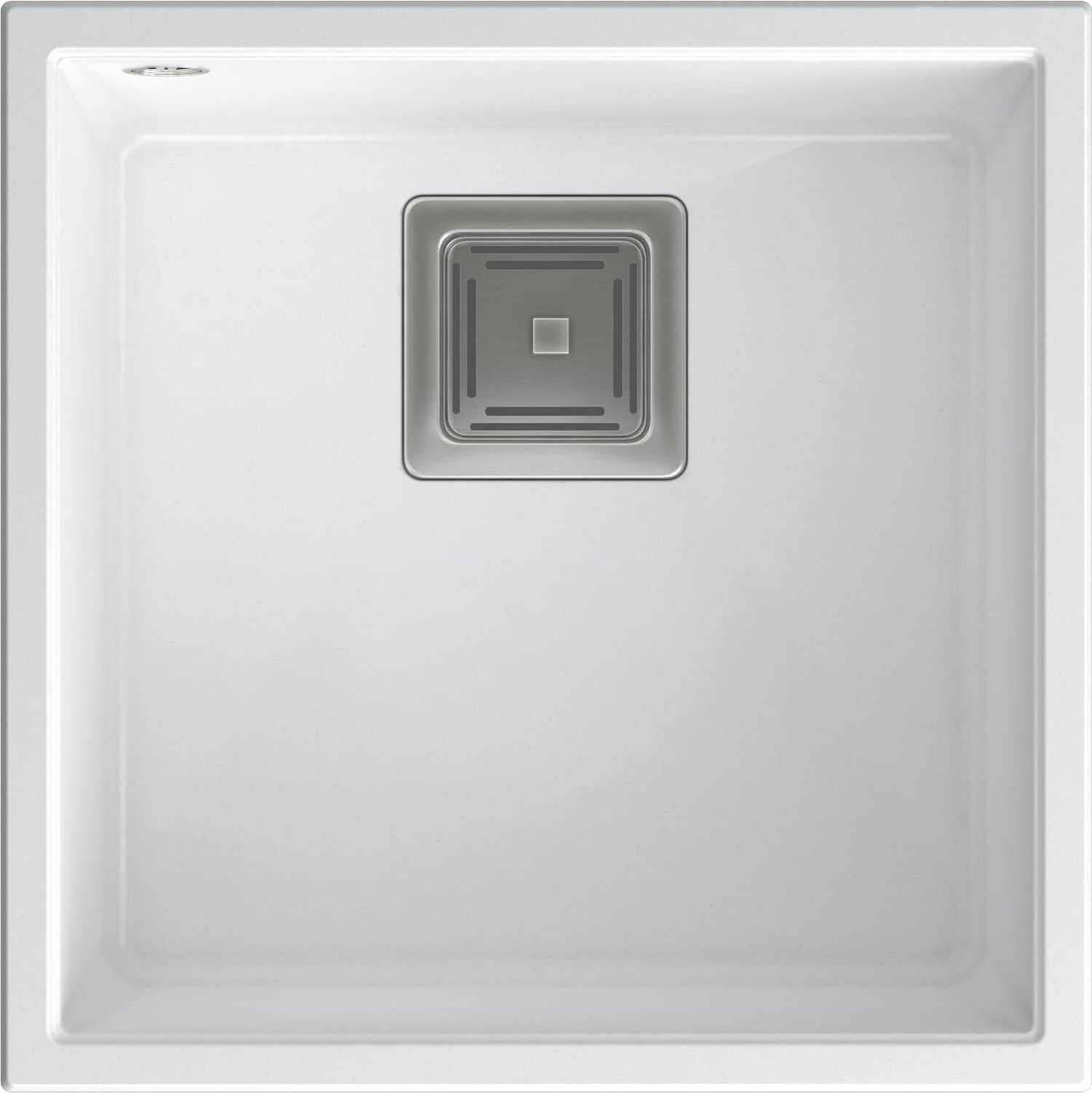 Quadron David évier graniteq 42x42 cm blanc HQD4242U1-BS
