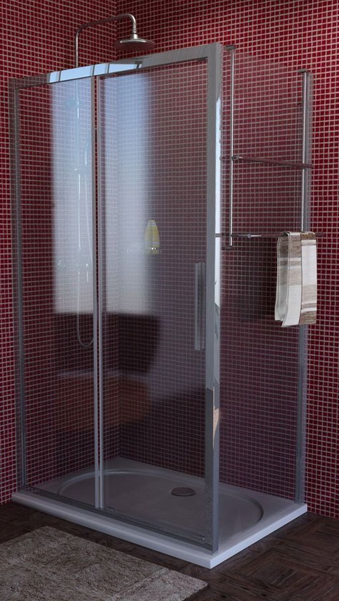 Polysan Lucis Line paroi de douche 80 cm chrome brillant/verre transparent DL3315