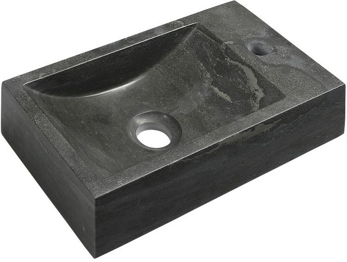 Sapho Blok lavabo 40x22 cm rectangulaire classique-à poser noir-anthracite 2401-28
