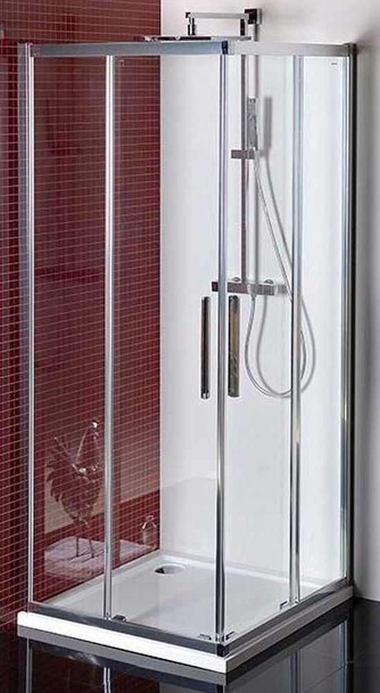 Polysan Lucis Line cabine de douche 90x90 cm carrée chrome brillant/verre transparent DL1615