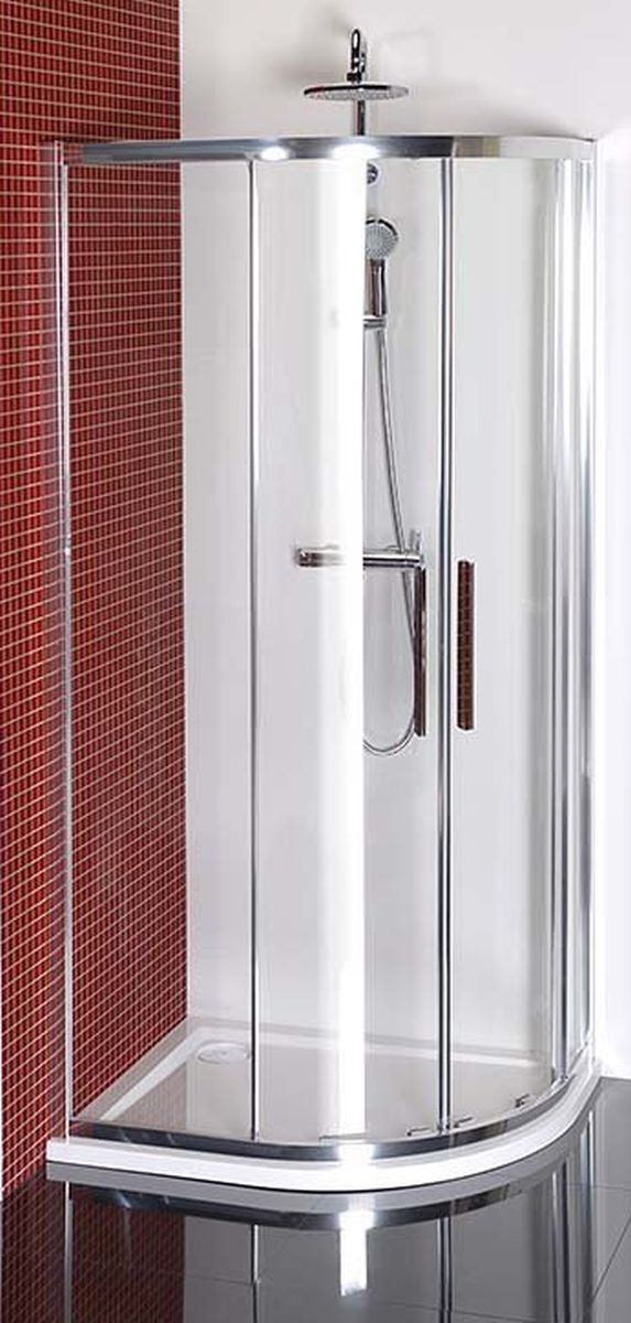 Polysan Lucis Line cabine de douche 120x90 cm semi-circulaire chrome brillant/verre transparent DL5015