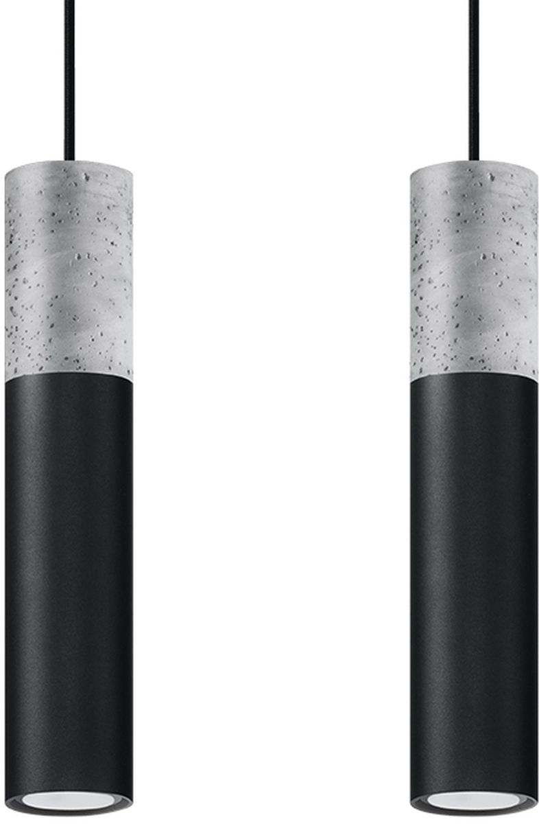 Sollux Lighting Borgio lampe suspendue 2x40 W noir-gris/cendre SL.0651