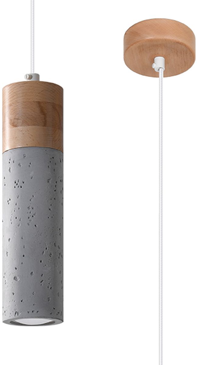 Sollux Lighting Zane lampe suspendue 1x40 W gris/cendre-bois SL.0965