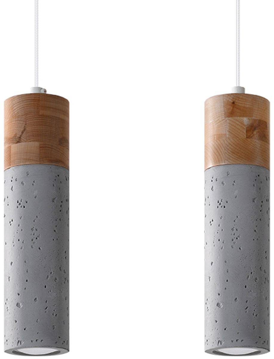 Sollux Lighting Zane lampe suspendue 2x40 W gris/cendre-bois SL.0966