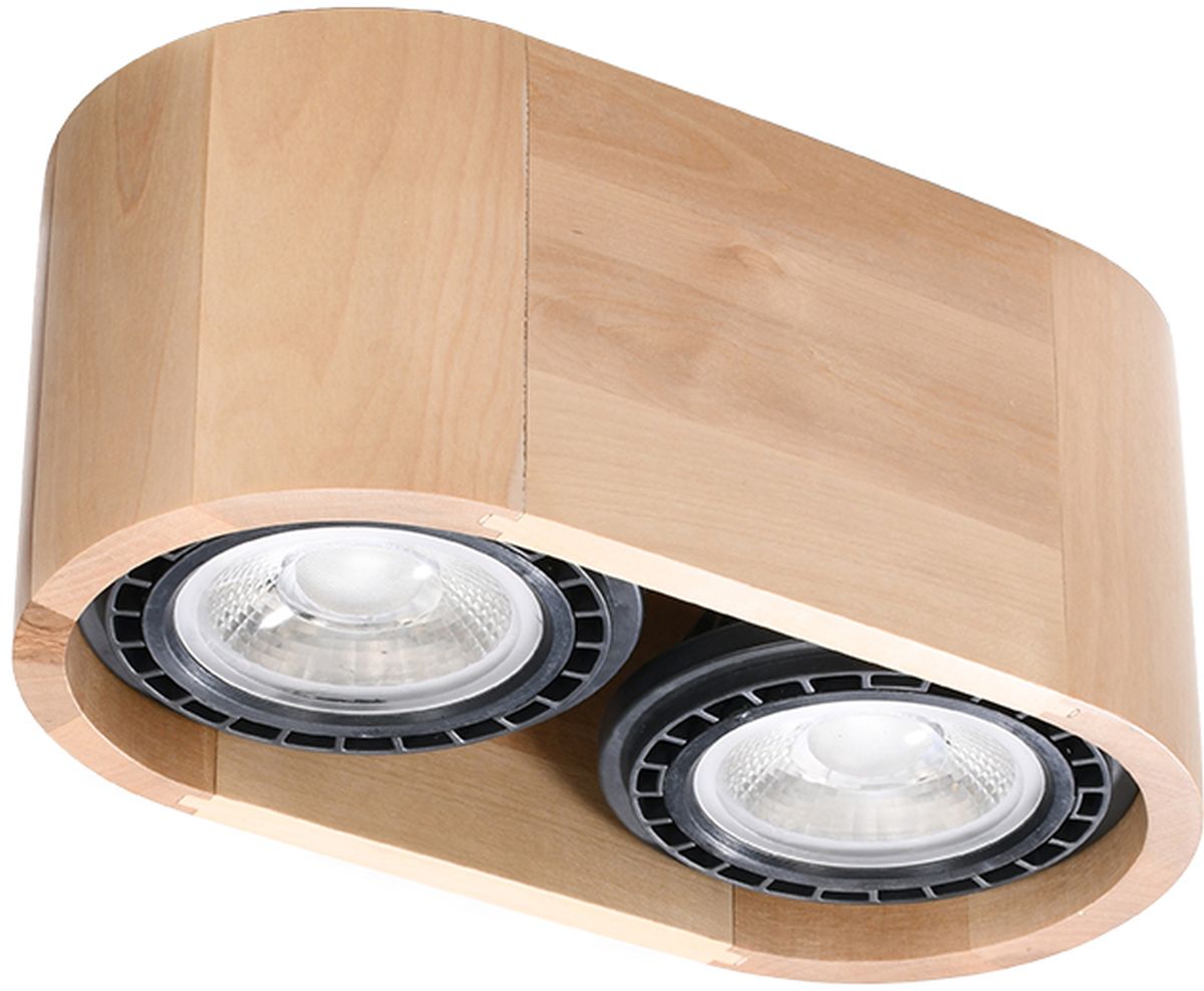 Sollux Lighting Basic plafonnier 2x40 W bois SL.0914