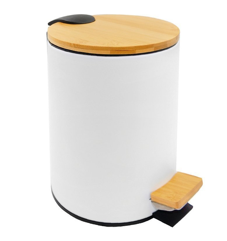 Aqualine Bambus poubelle 3 l blanc BI006