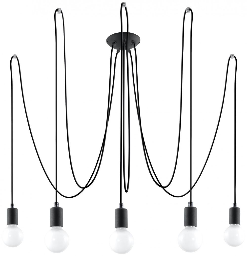Sollux Lighting Edison lampe suspendue 5x60 W noir SL.0371