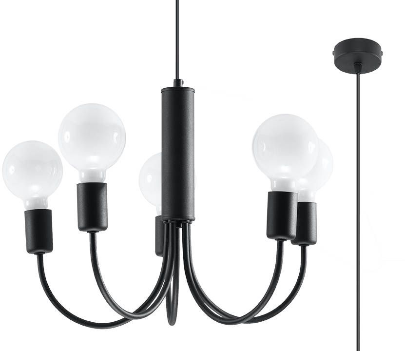Sollux Lighting Piccolo lampe suspendue 5x60 W noir SL.0855