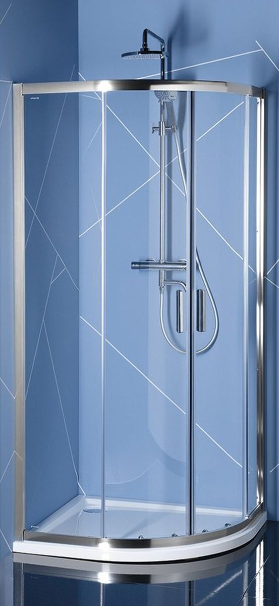 Polysan Easy Line cabine de douche 90x90 cm semi-circulaire chrome brillant/verre transparent EL2615