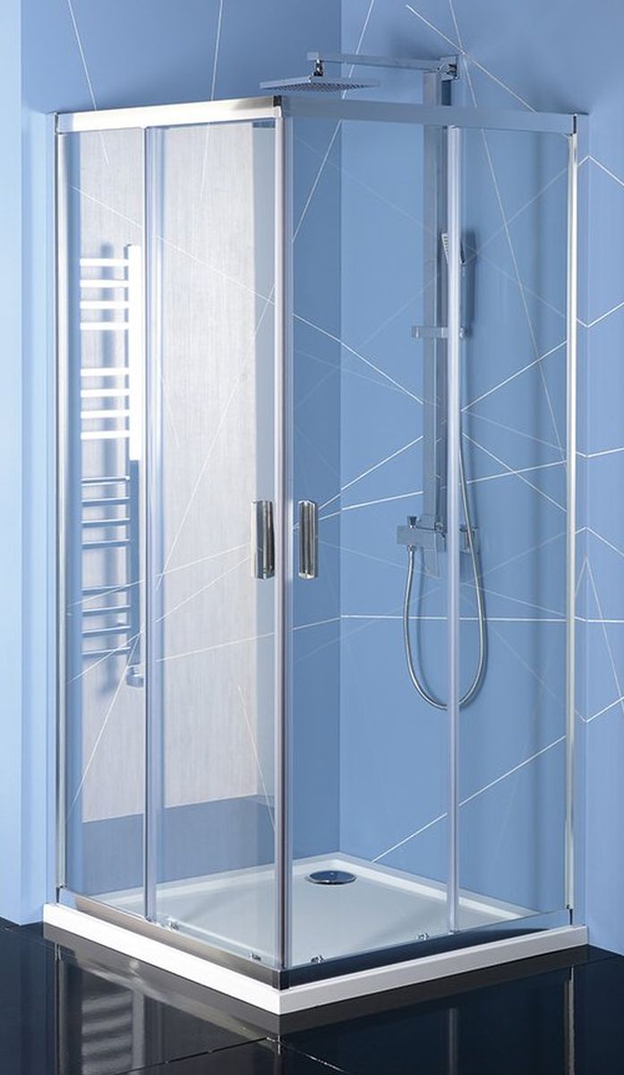Polysan Easy Line cabine de douche 90x80 cm rectangulaire chrome brillant/verre transparent EL5315