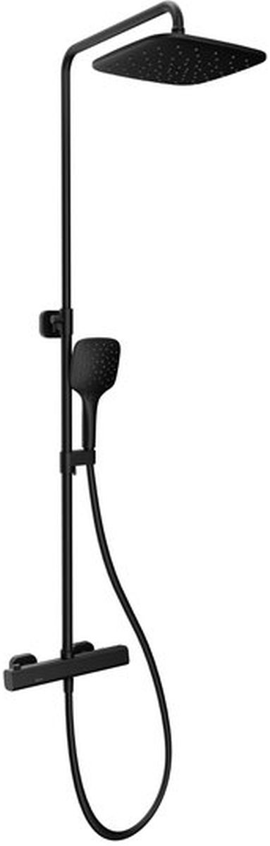 Ravak 10° ensemble de douche mural avec thermostat oui noir X070160