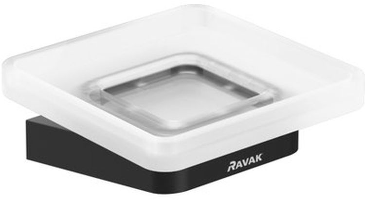 Ravak 10° porte-savon mural noir-blanc X07P556