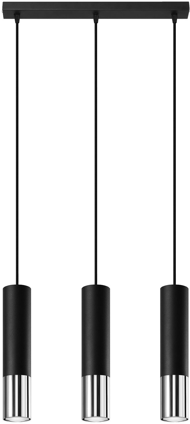 Sollux Lighting Loopez lampe suspendue 3x40 W noir-chrome SL.0942