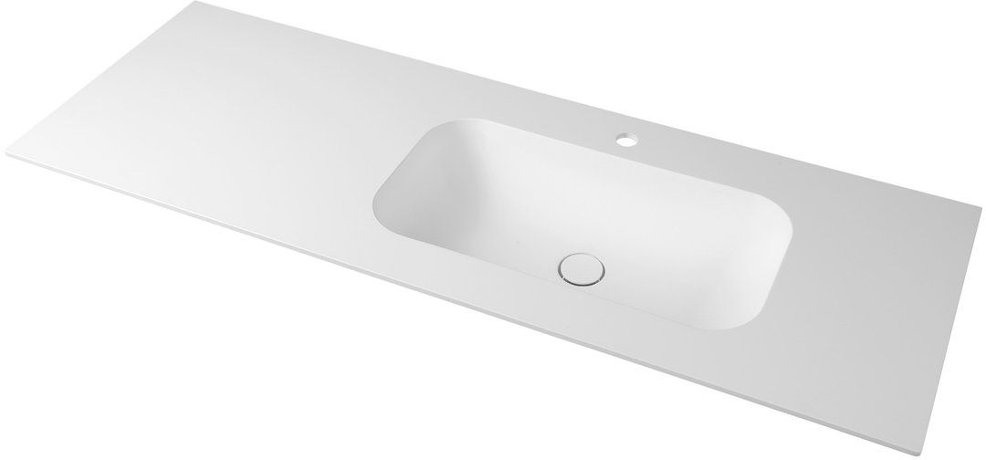 Sapho Aruba lavabo 140x51.5 cm rectangulaire de meuble blanc AR140-B1R