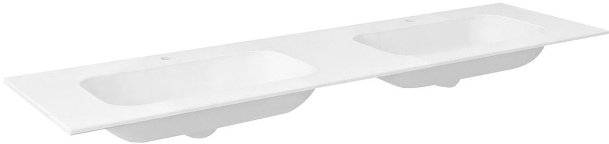Sapho Aruba lavabo 170x51.5 cm rectangulaire de meuble-double blanc mat AR170-B2M