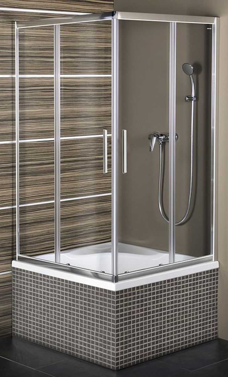 Polysan Carmen cabine de douche 90x90 cm carrée chrome brillant/verre transparent MD5116