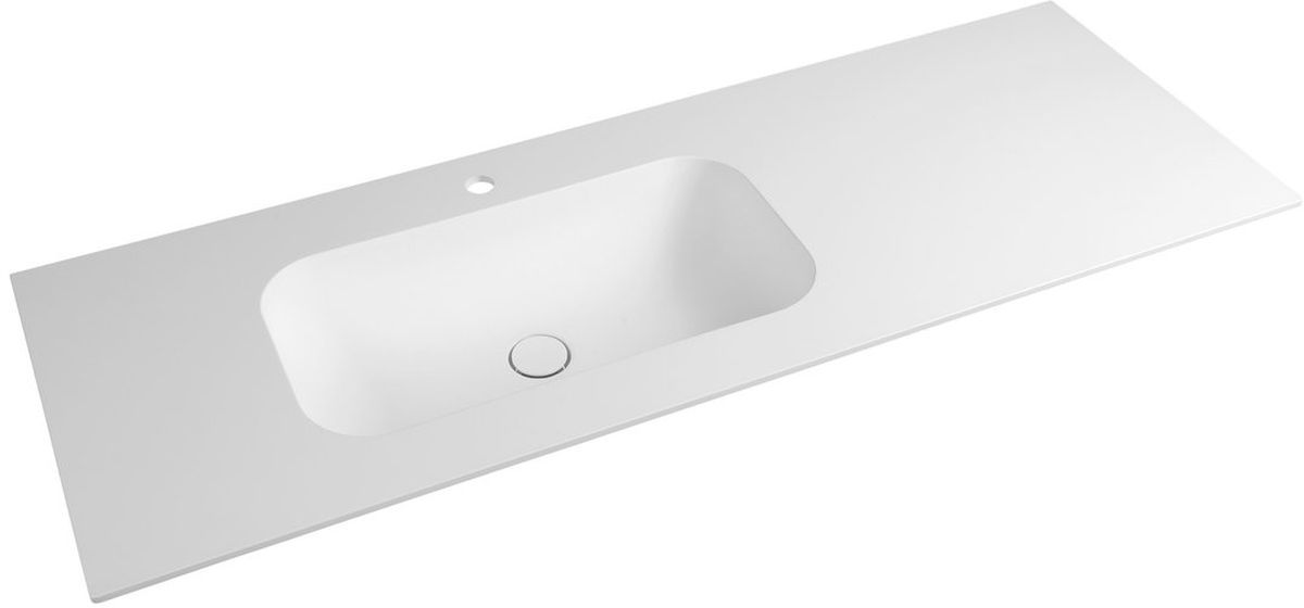 Sapho Aruba lavabo 200x51.5 cm rectangulaire de meuble blanc mat AR200-B1L